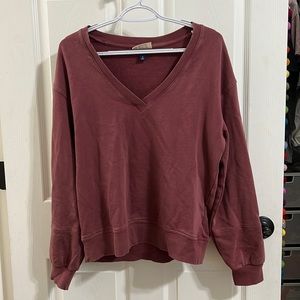 Rust Colored V-neck Sweatshirt